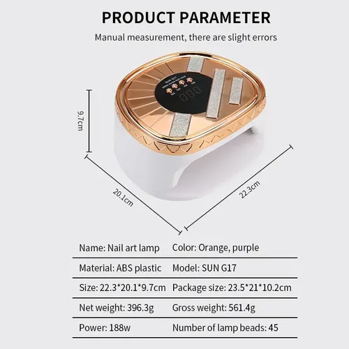 Cabina Para Uñas Profesional Sun G17 188w 45leds