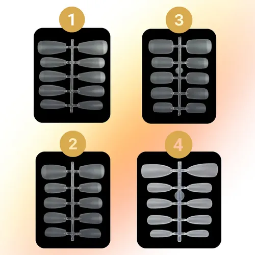 Tips X100 Soft Gel Press On Medio Matte Construccion Mely