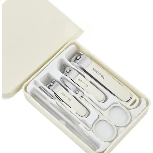Juego De 6 Cortaúñas Antisalpicaduras En Forma De L Off-whit