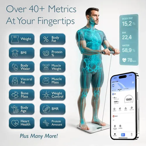 Balanza Corporal Inteligente 8 Electrodos Con 40+ Métricas