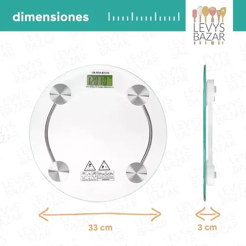 Balanza Digital De Baño Personal 180kg Vidrio Templado Calid Color Redonda