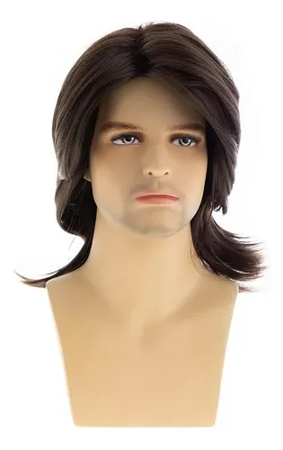 Peluca De Hombre Pelo Castaño De Longitud Media
