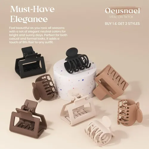 Clips De Garra Medianos Oeusnael 8 Pcs Antideslizantes