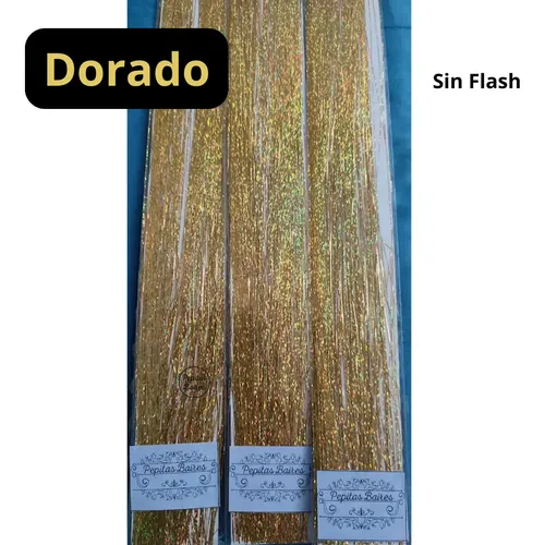 Hilos De Oropel Metalicos Para Cabello Extension Holografica