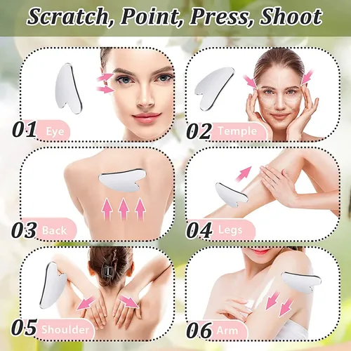 Kit Ice Roller Y Herramienta Gua Sha Para Tratamientos Facia