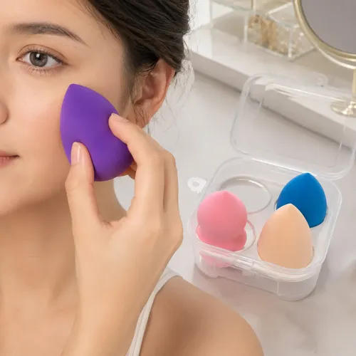 Esponjas De Maquillaje 4 Piezas Con Estuche Suaves Premium