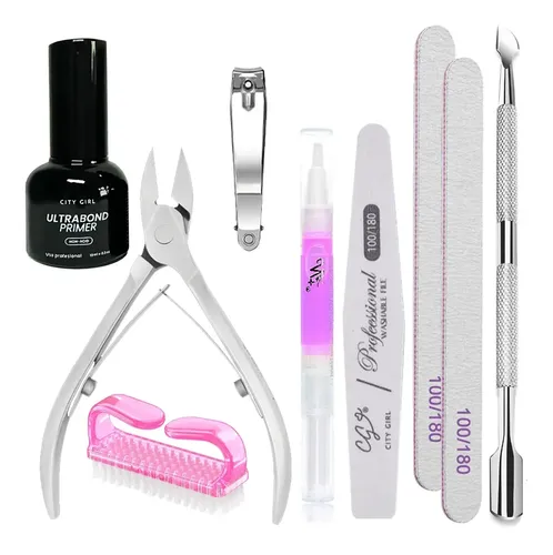 Kit Preparación Uñas Gelificadas Esmaltado Uv Semipermanente