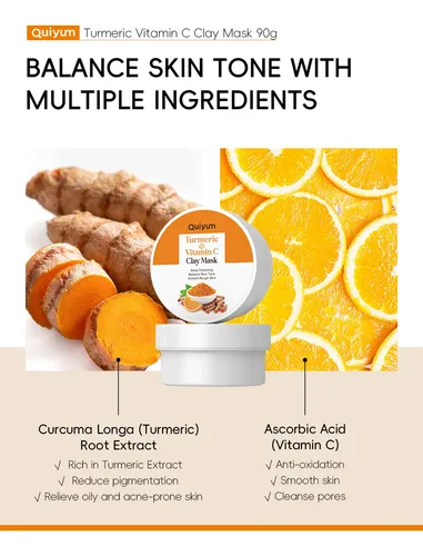 Mascarilla Facial Aclarante Quiyum – Cúrcuma Y Vitamina C