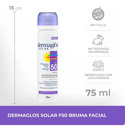 Protector Solar Dermaglós Facial Fps 50 Bruma Spray 75ml