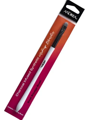 Brocha Maquillaje Pincel Para Ojos Esfumados Chico Andrea Color Combinado Blanco Y Negro