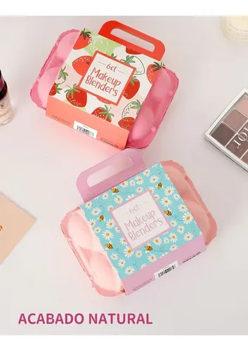 Set X6 Esponjas Maquillaje Beauty Blender Huevo En Maple Ros