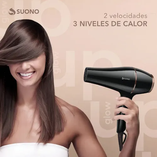 Secador De Pelo Suono Con Control De Temperatura Negro