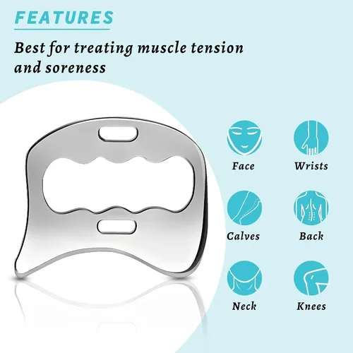 Raspador Muscular De Acero Inoxidable, Herramienta Gua Sha
