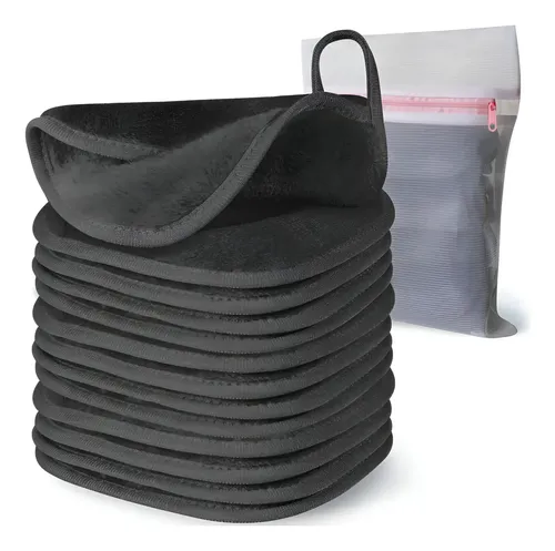 Paño Desmaquillante Natwag 12 Piezas Microfibra Gris