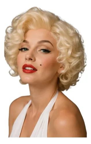 Peluca Marilyn Rubia Disfraz Cotillón Fiesta Adulto