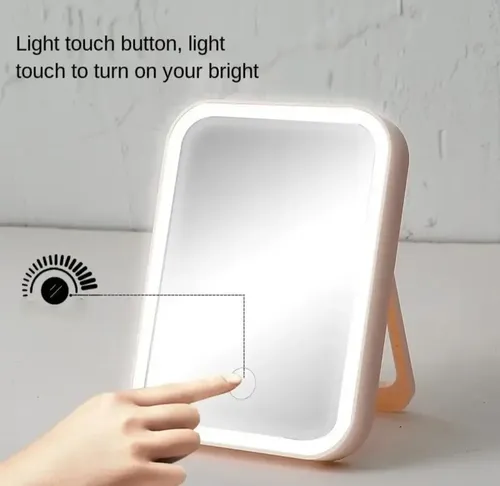 Espejo Cuadrado Genérica Con Luz Usb 17.5 Cm