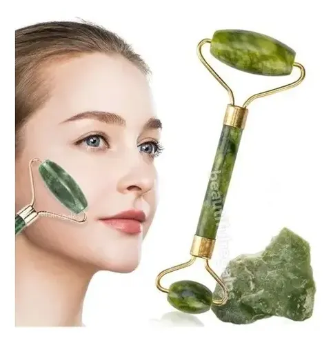 Masajeador Rodillos Doble Piedra Jade Facial Corporal