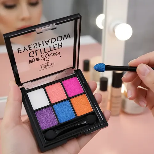 Paleta Glitter Tejar 6 Tonos Brillantes
