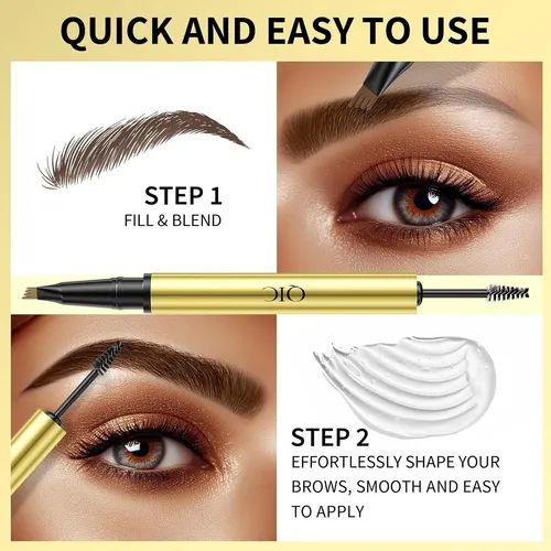 Lápiz De Cejas 2-en-1 W3w Marrón Oscuro Impermeable