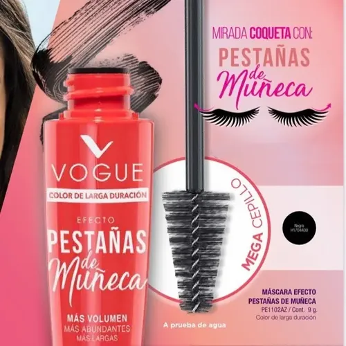 Vogue Máscara De Pestañas Efecto Muñeca X 9gr Color Negro