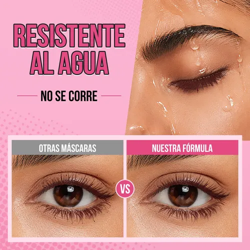 Rímel Resistente Al Agua Volumen Intenso Sin Grumos Duradero