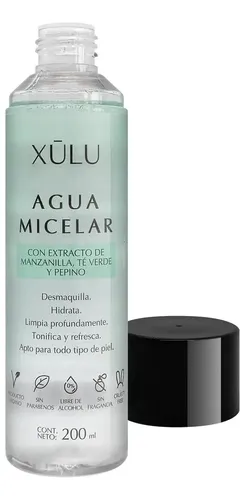 Agua Micelar Desmaquillante 200ml Xulu Cosmeticos