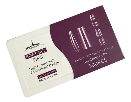 Tips Cortos Para Soft Gel Y Press On Nails Paris Night X500u