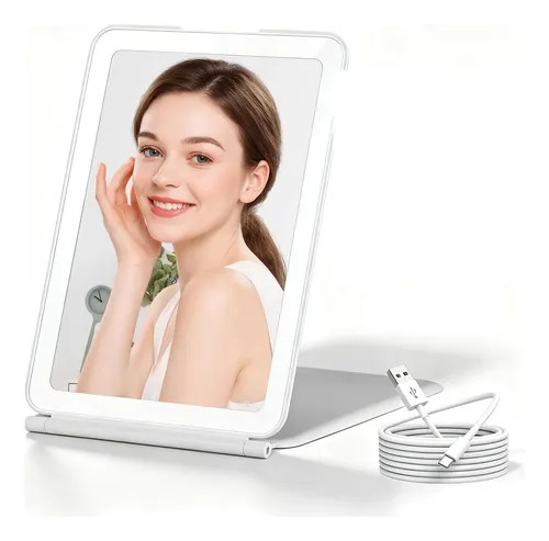 Mujeres Espejo Para Maquillaje Iluminado Aumento 10x