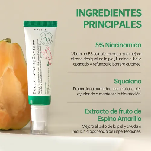 Axis-y Dark Spot Correcting Glow Serum 50ml Momento de aplicación Día/Noche Tipo de piel Todo tipo de piel