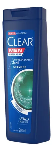 Shampoo Clear Men Limpieza Diaria en botella de 200mL por 1 unidad