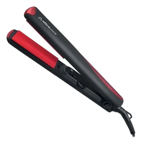 Planchita De Pelo Ultracomb Negra Y Roja Ap-4402 Negro/rojo