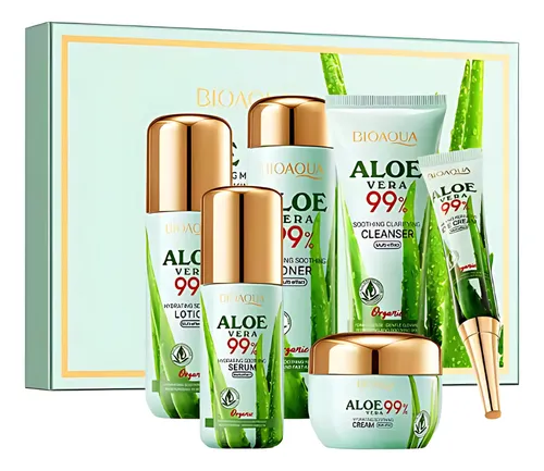 Kit Combo Skincare Bioaqua Aloe Vera 99% X6 Productos