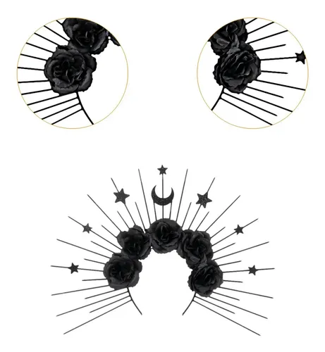 Diadema Gótica Con Forma De Halo, Sol Y Luna