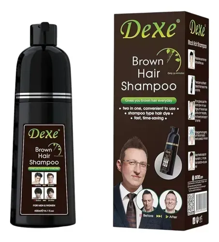Dexe Brown Hair Shampoo 400ml Quita Canas En 10 Minutos!