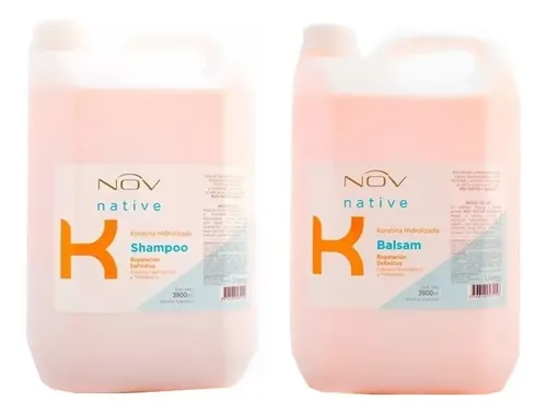Shampoo + Enjuague + Baño De Crema Keratina Nov Pelo 4lts