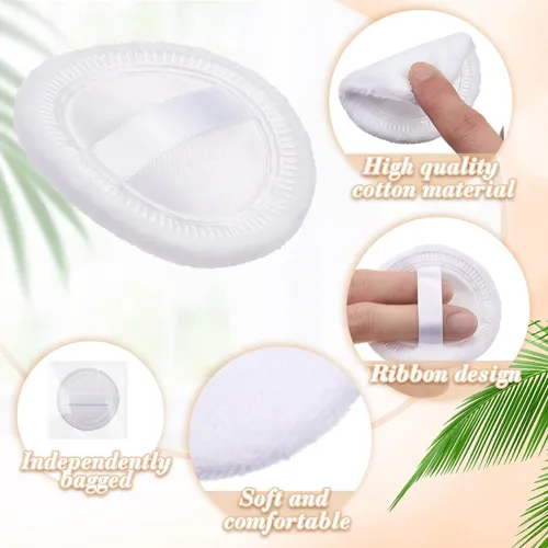Esponja De Polvo Silifine 100 Unidades Algodón Lavable 6 Cm