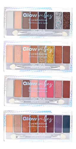 Paleta Sombras Ojos Skora Glow Vibes 8 Tonos Con Aplicador