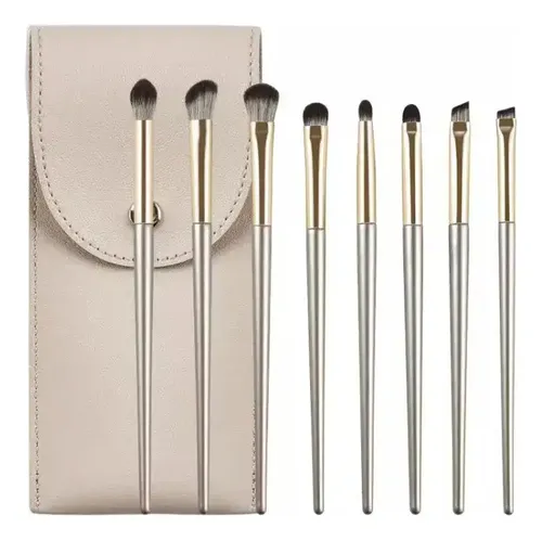 Juego De 8 Pinceles Maquillaje Dorados, Pincel Para Sombra