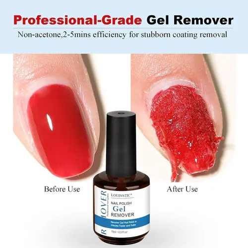 Removedor Esmalte Gel Louinstic 2x30ml Rápido Sin Acetona