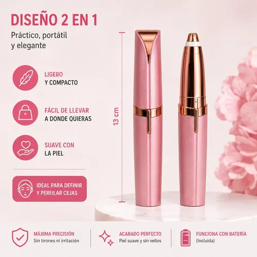 Depiladora Facial Eléctrica Para Cejas Luz Led Recargable Us