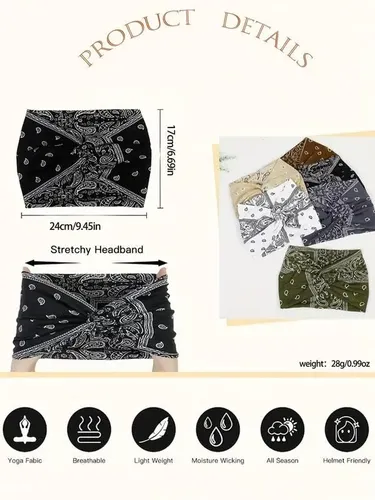 5 Bandas De Pelo Bohemias Y Modernas, Pack De 5