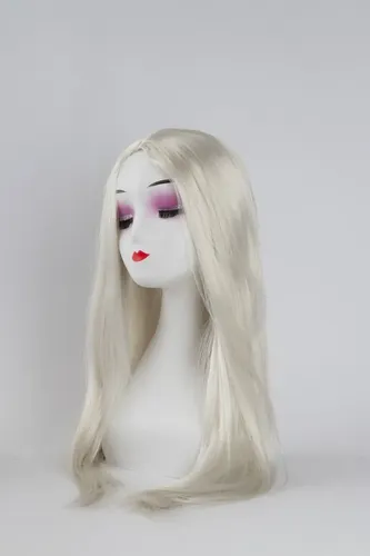 Peluca Ondas Blanco Gris Fibra Sintetica Cosplay Drag Simi