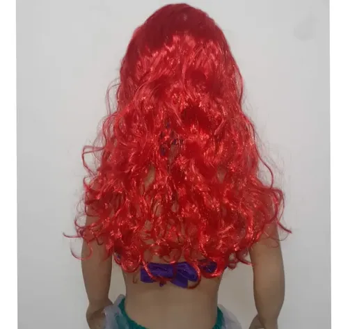 Peluca Roja Larga La Sirenita. Cotillon Chirimbolos