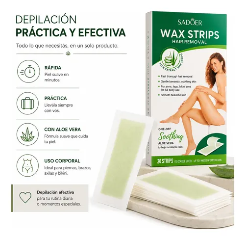 Bandas Depilatorias Corporales Aloe Vera X20 Depilación Fast