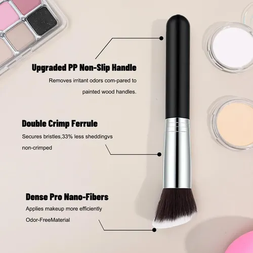 Set De 16 Brochas Y Esponjas De Maquillaje Fáciles De Aplica Negro