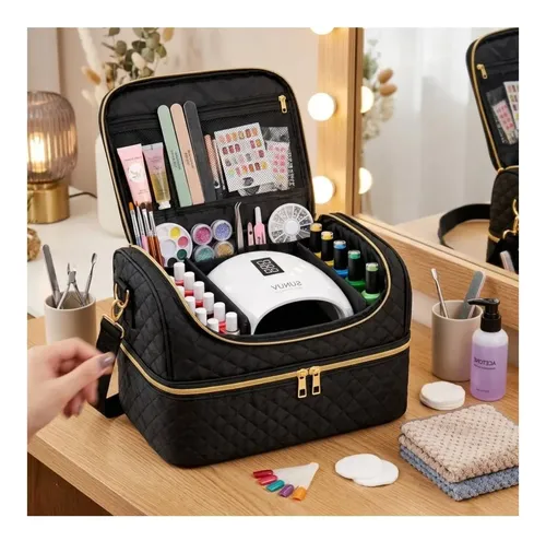 Neceser Organizador 2 Niveles Para Cabina De Uñas/maquillaje