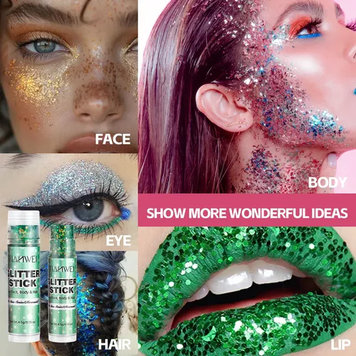 Set De Maquillaje Corporal Con Purpurina De 6 Colores Para E