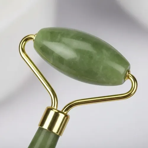 Masajeador Doble Rodillo Jade Facial Corporal Piedra
