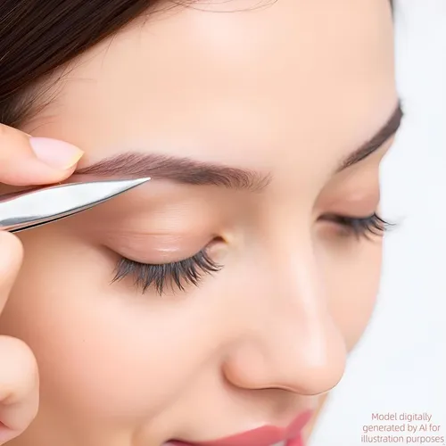 Pinzas 4 En 1 Acero Precisión Negro Para Cejas Y Puntos