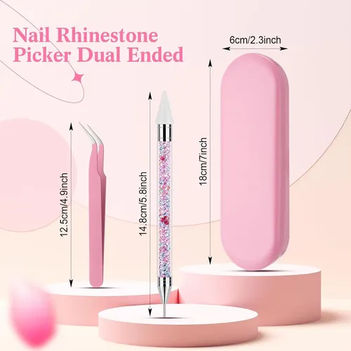 Set Para Arte En Uñas Con Pinza Y Bolígrafo Cera Colorido
